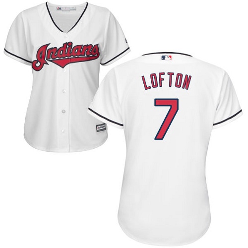 Indians #7 Kenny Lofton White Home Women's Stitched MLB Jersey